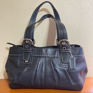 Coach black Soho Pleated shoulder bag / satchel. Excellent used condition F13732